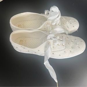 NWT Kate Spade x Keds White Jeweled Sneakers W8